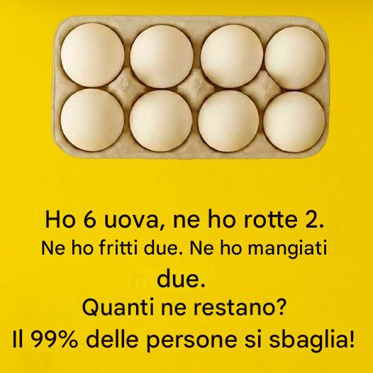 Quante uova sono rimaste? L’enigma che lascia perplesso il 99% delle persone