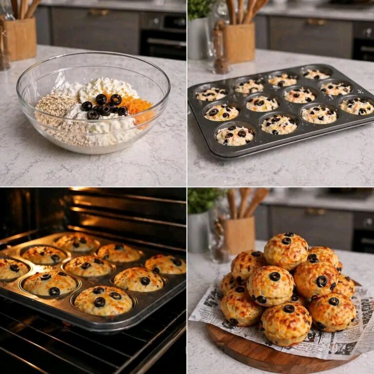 Muffin salati soffici con formaggio e olive (facili e veloci)