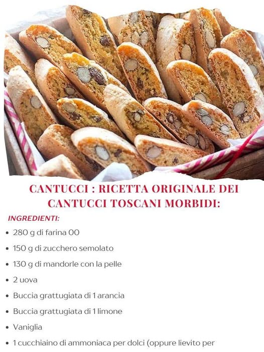 Cantucci : Ricetta originale dei Cantucci toscani morbidi: