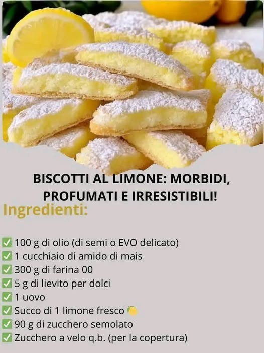 BISCOTTI AL LIMONE MORBIDI PROFUMATI E IRRESISTIBILI