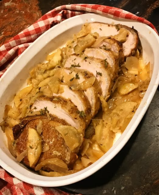 Arrosto di Filetto di Manzo con Mele e Cipolle