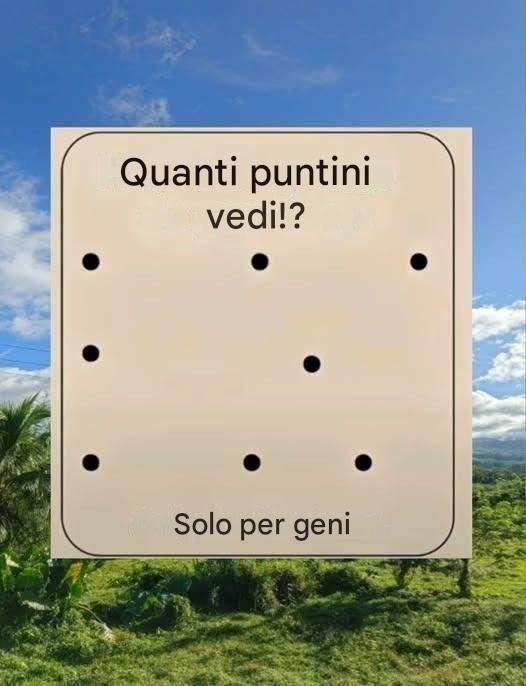 Risultati della ricerca per: Metti alla prova la tua acuità visiva: quanti puntini riesci a vedere?