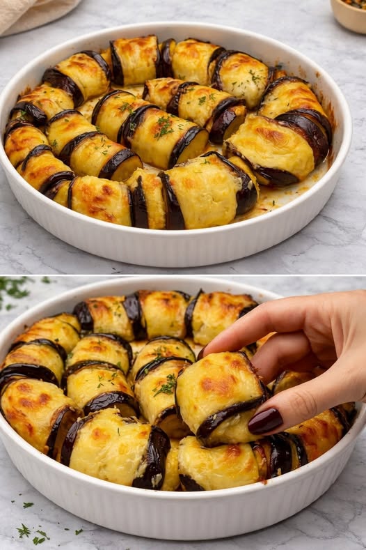 Non friggo nulla e non sporco la cucina: questi rotolini di melanzane sono pronti in meno di un’ora e hanno solo 150 kcal 👉Ricetta nei commenti!