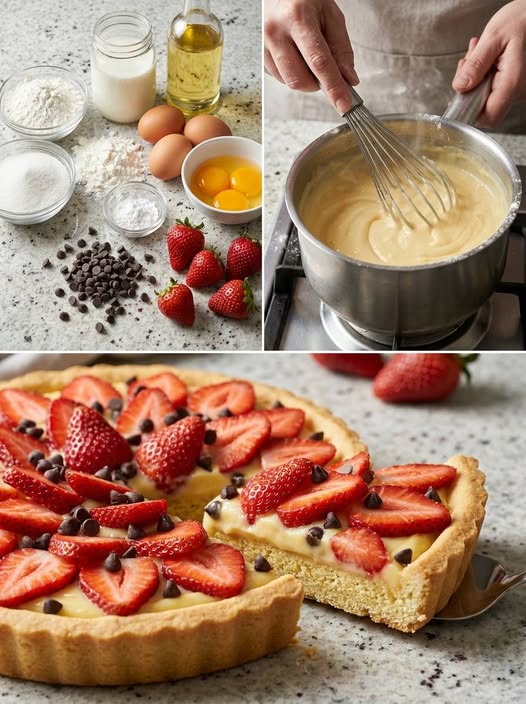 Crostata morbida al limone vaniglia e fragole