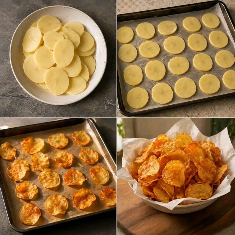 Chips di patate al forno croccanti (leggere e senza frittura)